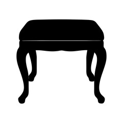 vanity stool vector silhouette icon - perfect for furniture icons, decals, or SVG crafts.