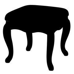 vanity stool vector silhouette icon - perfect for furniture icons, decals, or SVG crafts.