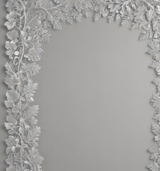 Silver leaf lace border, delicate & intricate on soft backdrop,  stationery,  fabric