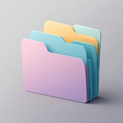 Modern File Folder Icon – Minimalist Document Storage Symbol for Digital Interface Design

