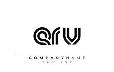 ERV Creative Unique Modern Letter Logo Design. Stylized logo featuring a unique letter design, presenting abstract minimalist aesthetics and modern appeal.