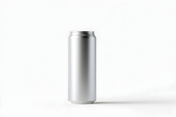 Empty metal can on the white background. Drink package mock up. Good for juice, beer, soda design.	