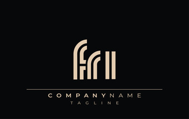 Fototapeta premium FRI Creative Unique Modern Letter Logo Design. Stylized logo featuring a unique letter design, presenting abstract minimalist aesthetics and modern appeal.