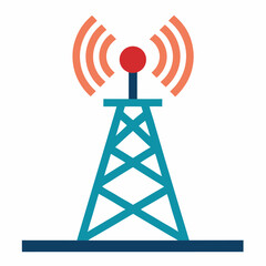 new mobile network tower vector icon on white background