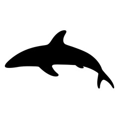 whale shark vector silhouette icon - ideal for fishing logos, seafood icons, and aquatic-themed graphics.