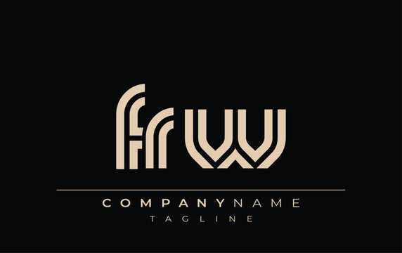 FRW Creative Unique Modern Letter Logo Design. Stylized logo featuring a unique letter design, presenting abstract minimalist aesthetics and modern appeal.