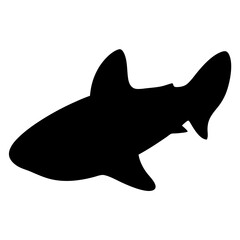 Obraz premium whale shark vector silhouette icon - ideal for fishing logos, seafood icons, and aquatic-themed graphics.