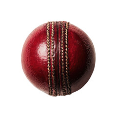 Close Up Shot Of Red Cricket Ball With  isolated on a transparent background