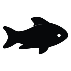 wolf fish vector silhouette icon - ideal for fishing logos, seafood icons, and aquatic-themed graphics.