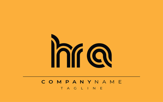 HRA Creative Unique Modern Letter Logo Design. Stylized logo featuring a unique letter design, presenting abstract minimalist aesthetics and modern appeal.