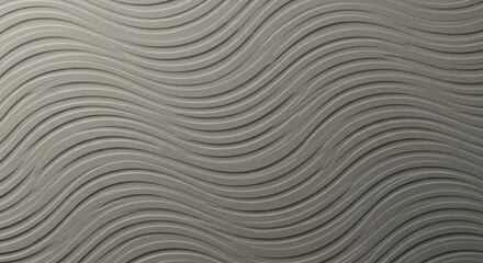 Obraz premium Grey Beige Wave Stripe Pattern Texture - Abstract art depicting flowing waves, subtle texture, grey and beige tones, business background, office decor. Symbolizes: movement, fluidity, sophistication