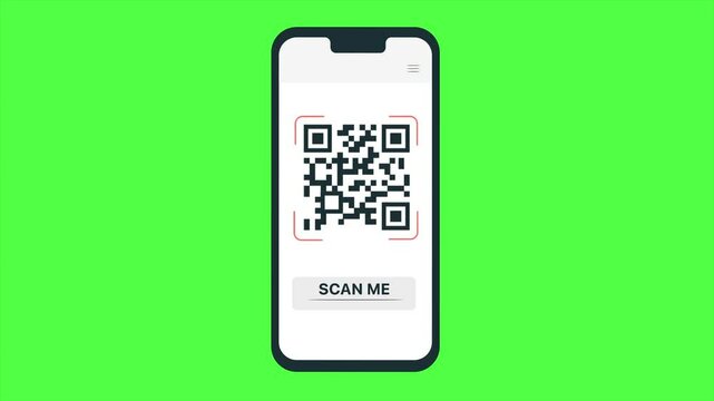 Scan QR Code Animation with Green Screen Background

