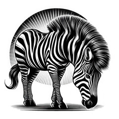 Abstract Zebra Silhouette in Striking Black and White