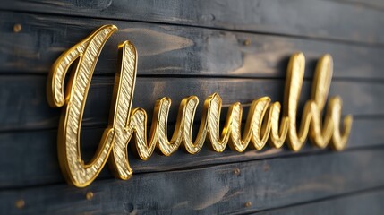 Stylish golden welcome sign adorned with elegant lettering and brushed texture, ideal for greeting guests at various events or locations