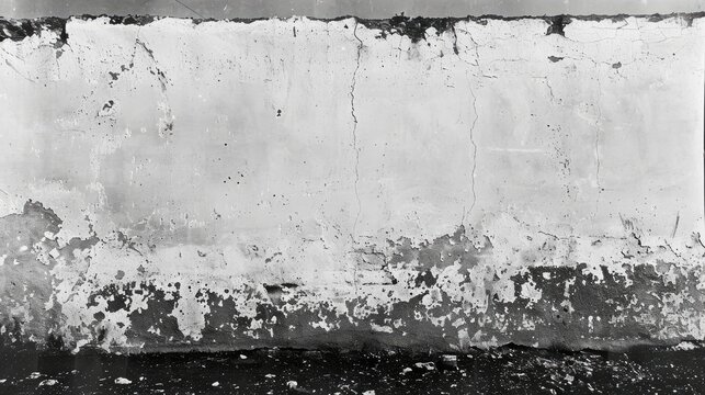 black and white tintype of a white wall, close up of wall without floor 