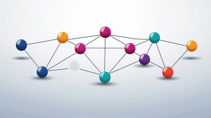 Obraz premium a connected network, showing the nodes and links in a simple vector icon illustration