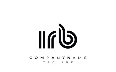 IRB Creative Unique Modern Letter Logo Design. Stylized logo featuring a unique letter design, presenting abstract minimalist aesthetics and modern appeal.