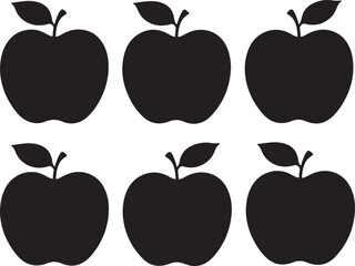 apple silhouette vector set, apple icon vector illustration