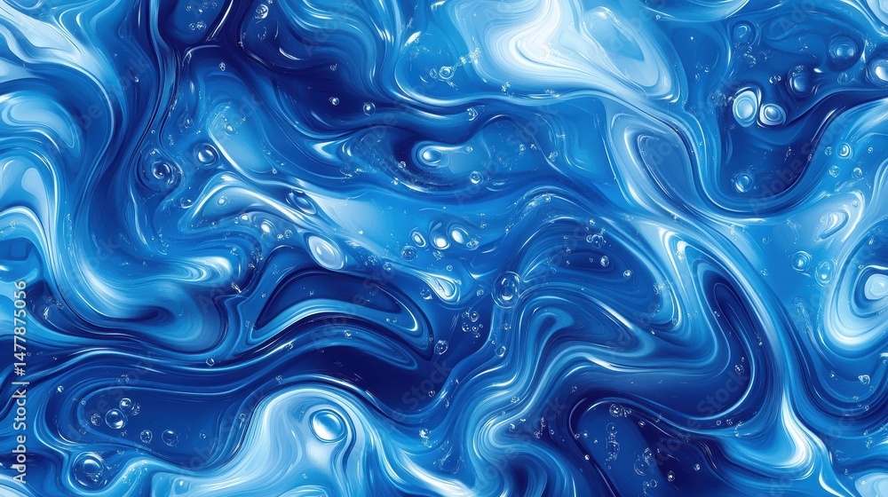 Poster abstract blue water surface pattern with swirling reflections. seamless vector design for background