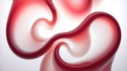 Obraz premium red heart with red ribbon