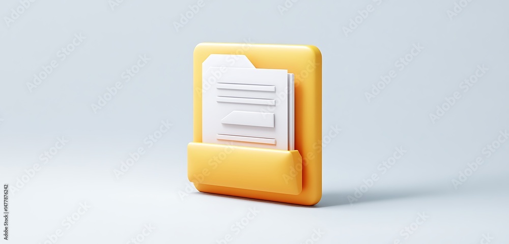 Aufkleber professional 3d vector icon for document editing and management on a light gray background