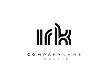 IRK Creative Unique Modern Letter Logo Design. Stylized logo featuring a unique letter design, presenting abstract minimalist aesthetics and modern appeal.