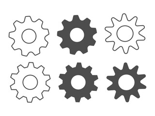 Gears and cogs settings Icon vector