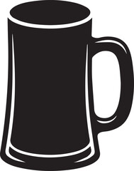 Beer Mug Silhouette Vector | Classic Black Vector Art Illustration