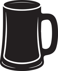 Beer Mug Silhouette Vector | Classic Black Vector Art Illustration