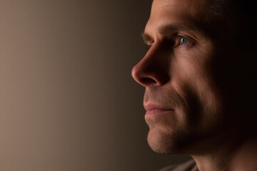 Obraz premium portrait of theologian positioned on right side of frame