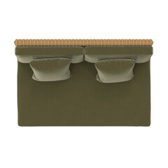 Outdoor Rattan Sofa Top View Isolated.