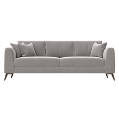 modern sofa front view isolated.