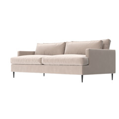 fabric sofa angled view isolated.