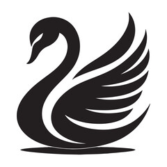 Fototapeta premium Black swan vector illustration