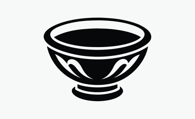 soup bowl icon, hot lunch symbol
