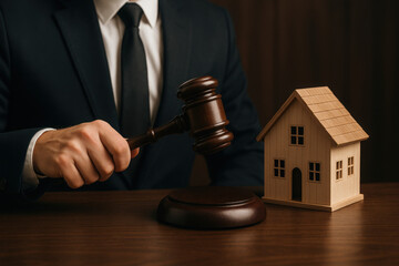 Real Estate Law and Property Justice Concept with Gavel and Scales