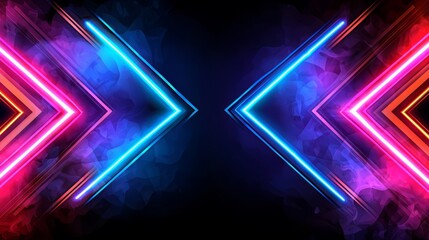 Fototapeta premium Colorful background with two arrows pointing to the right. The background is a mix of blue and red