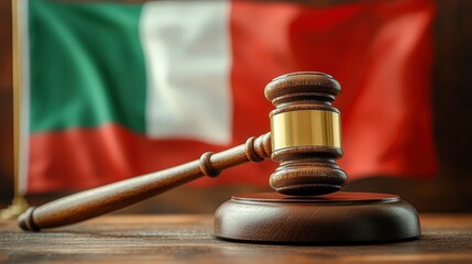 Gavel with Italian flag