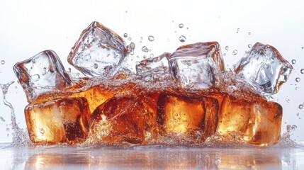 Refreshing Iced Tea Splash Cubes Bubbles and Crystal Clear Ice