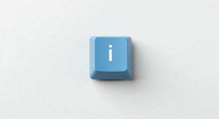 Blue 'i' Keycap on White Background