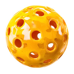 Fototapeta premium Yellow pickleball sports ball cutout on transparent background