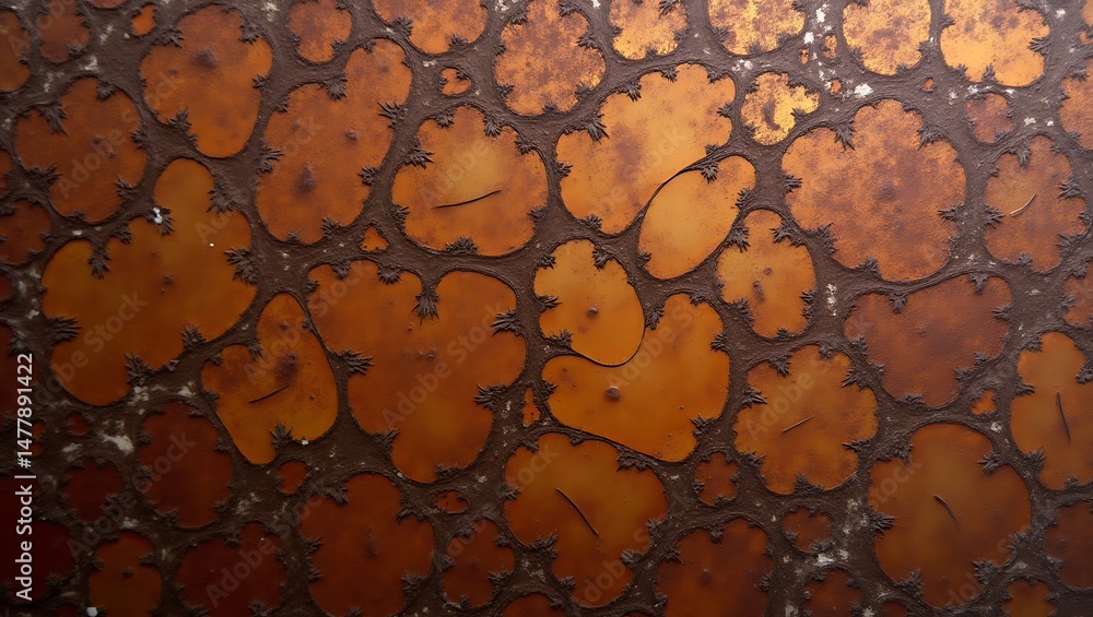 Aufkleber abstract pattern with repeating floral shapes and organic textures creating a warm and earthy artist
