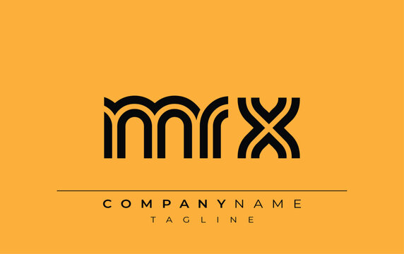 MRX Creative Unique Modern Letter Logo Design. Stylized logo featuring a unique letter design, presenting abstract minimalist aesthetics and modern appeal.