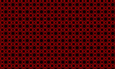 Traditional Seamless Circle Square Pattern &ndash; Creative Filled Geometric Design for Print, Textile, Wallpaper, Packaging, Web, Poster, Decor, Branding, Backgrounds with Red-Black Colour