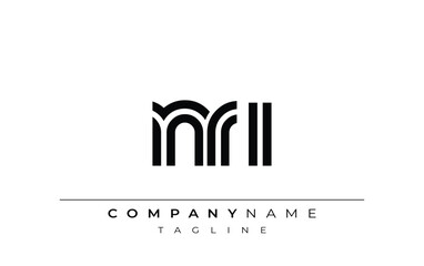 NRI Creative Unique Modern Letter Logo Design. Stylized logo featuring a unique letter design, presenting abstract minimalist aesthetics and modern appeal.