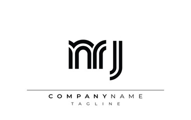 NRJ Creative Unique Modern Letter Logo Design. Stylized logo featuring a unique letter design, presenting abstract minimalist aesthetics and modern appeal.
