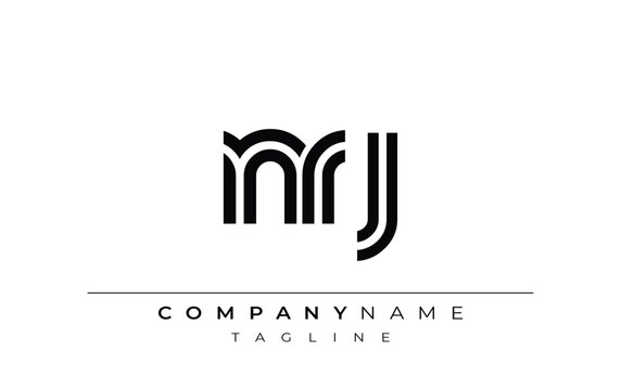 NRJ Creative Unique Modern Letter Logo Design. Stylized logo featuring a unique letter design, presenting abstract minimalist aesthetics and modern appeal.