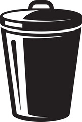 Trash Can Silhouette Vector | Waste Bin Black Vector Art Illustration for Clean Design Concepts