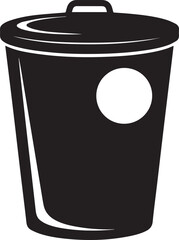 Trash Can Silhouette Vector | Waste Bin Black Vector Art Illustration for Clean Design Concepts