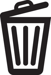 Trash Can Silhouette Vector | Waste Bin Black Vector Art Illustration for Clean Design Concepts
